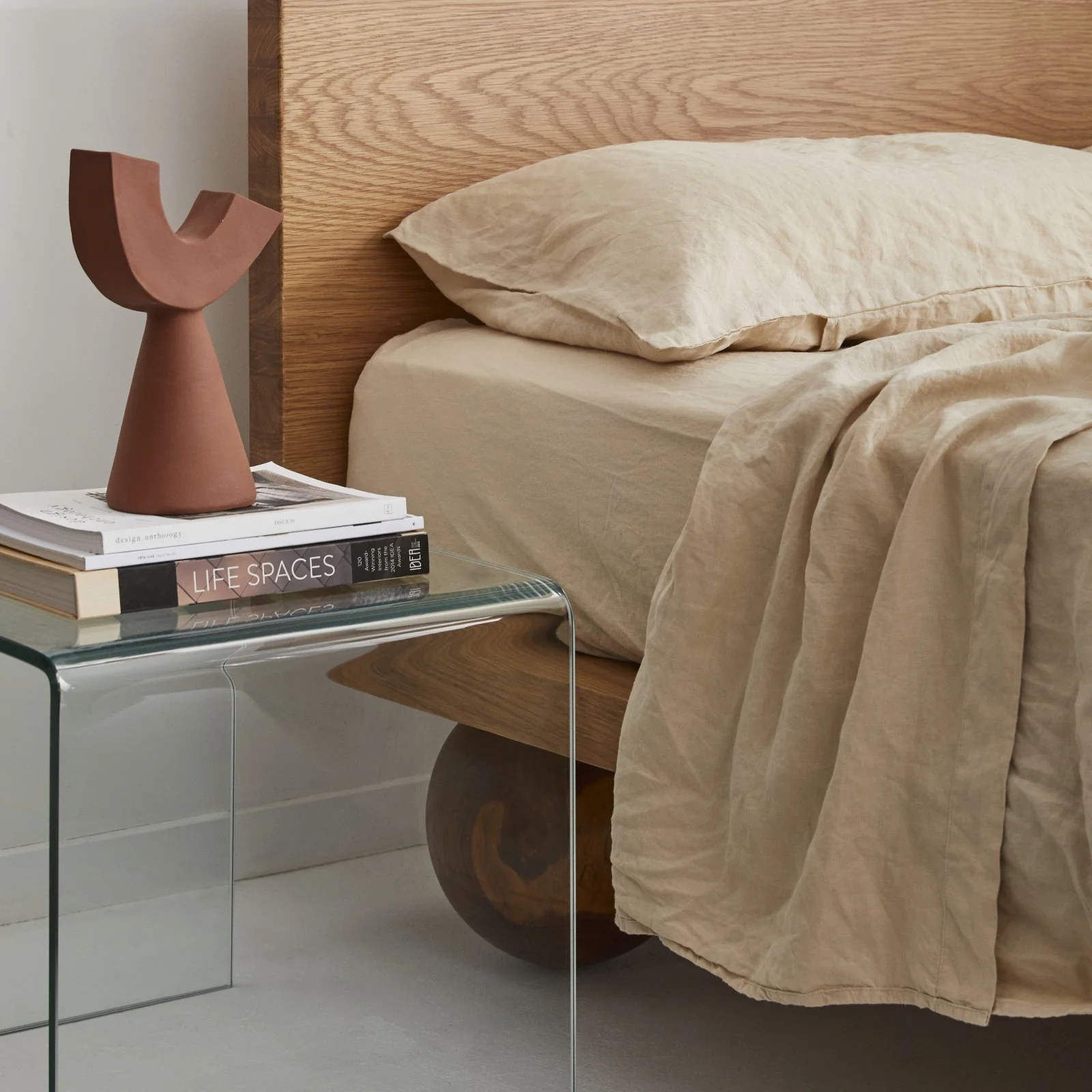 French Flax Linen Sheet Set in Creme - Image 9