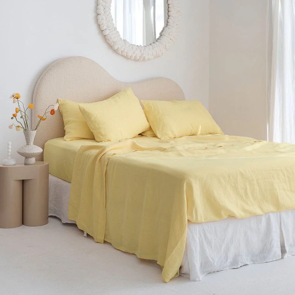 French Flax Linen Sheet Set in Daisy - Image 2