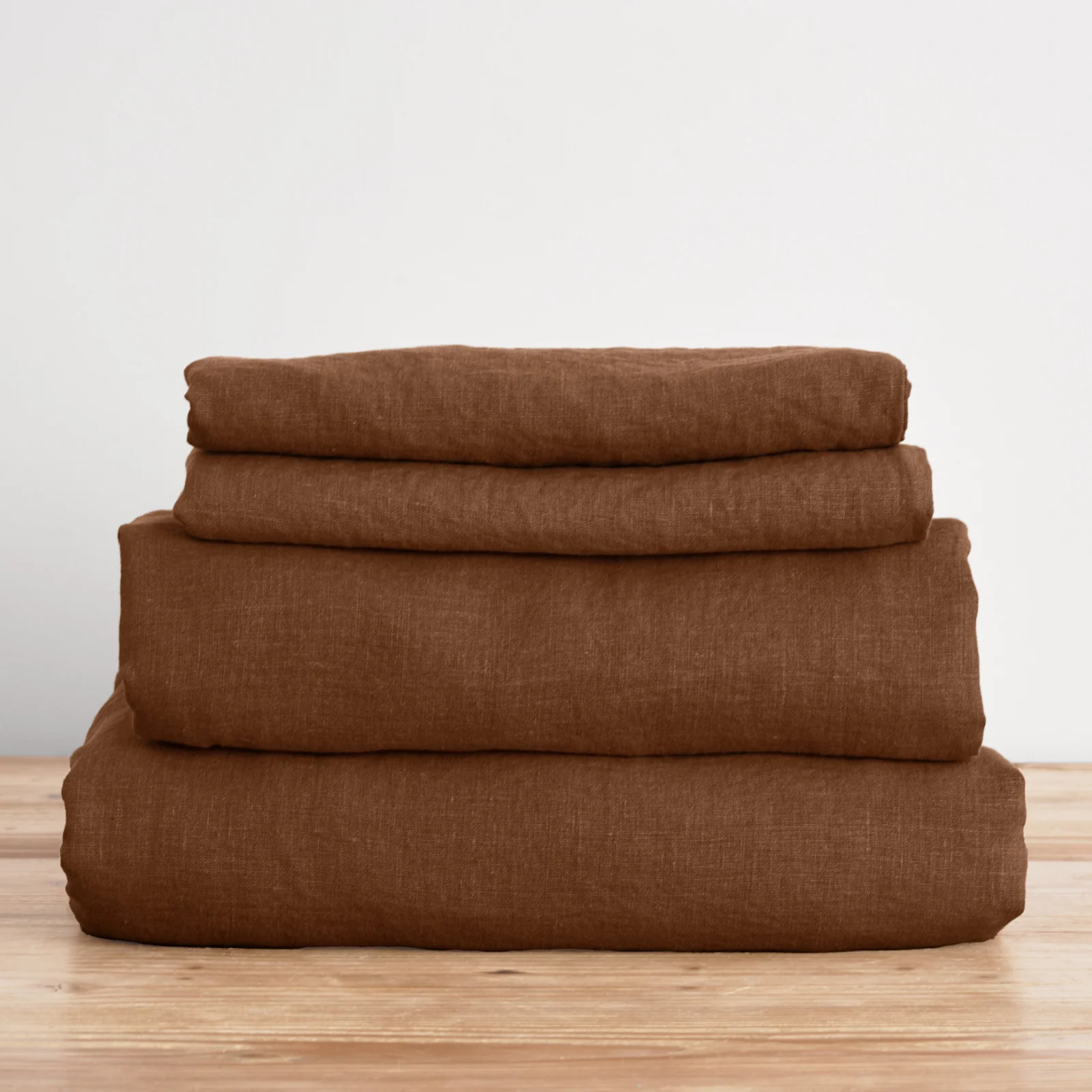 French Flax Linen Sheet Set in Hazelnut