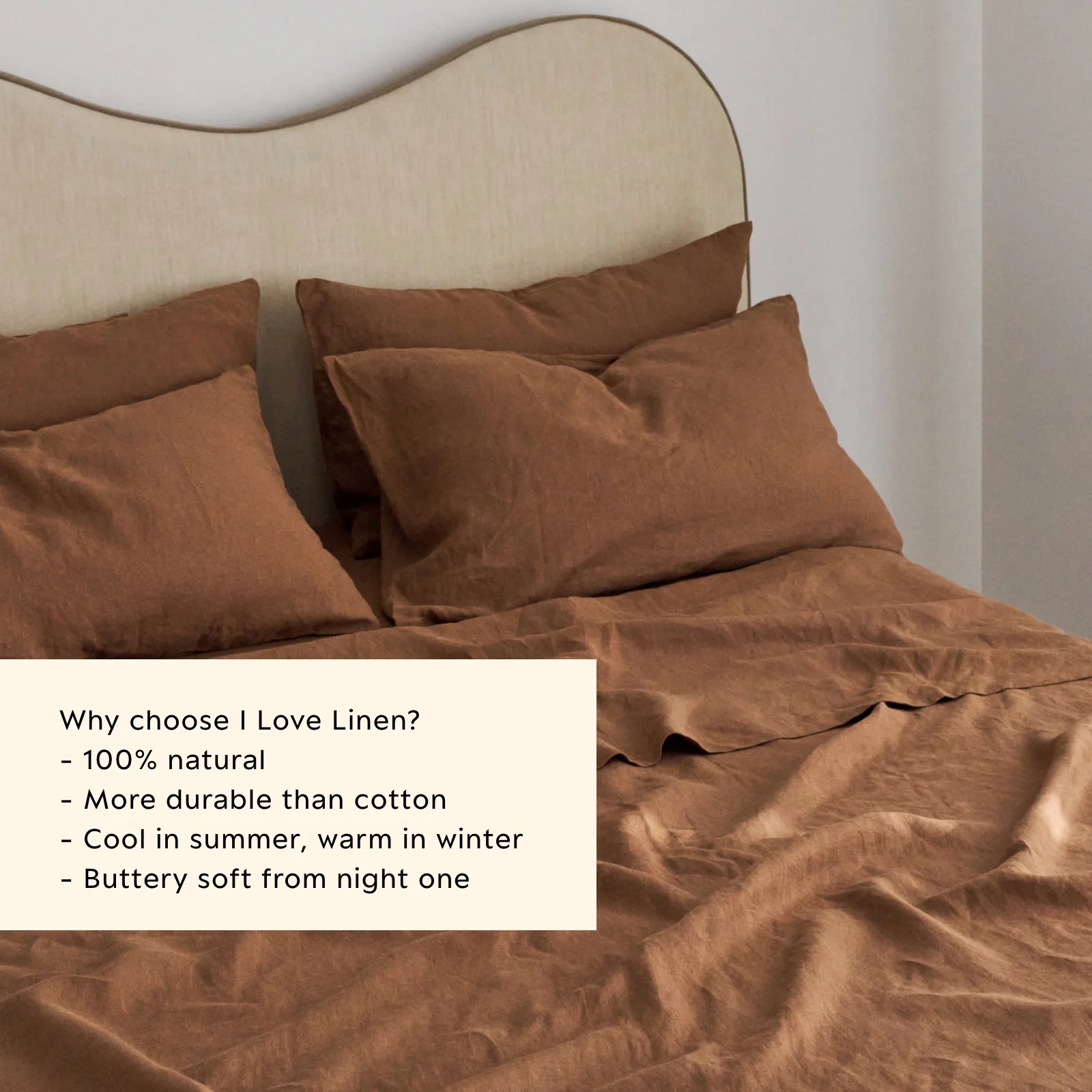 French Flax Linen Sheet Set in Hazelnut - Image 7