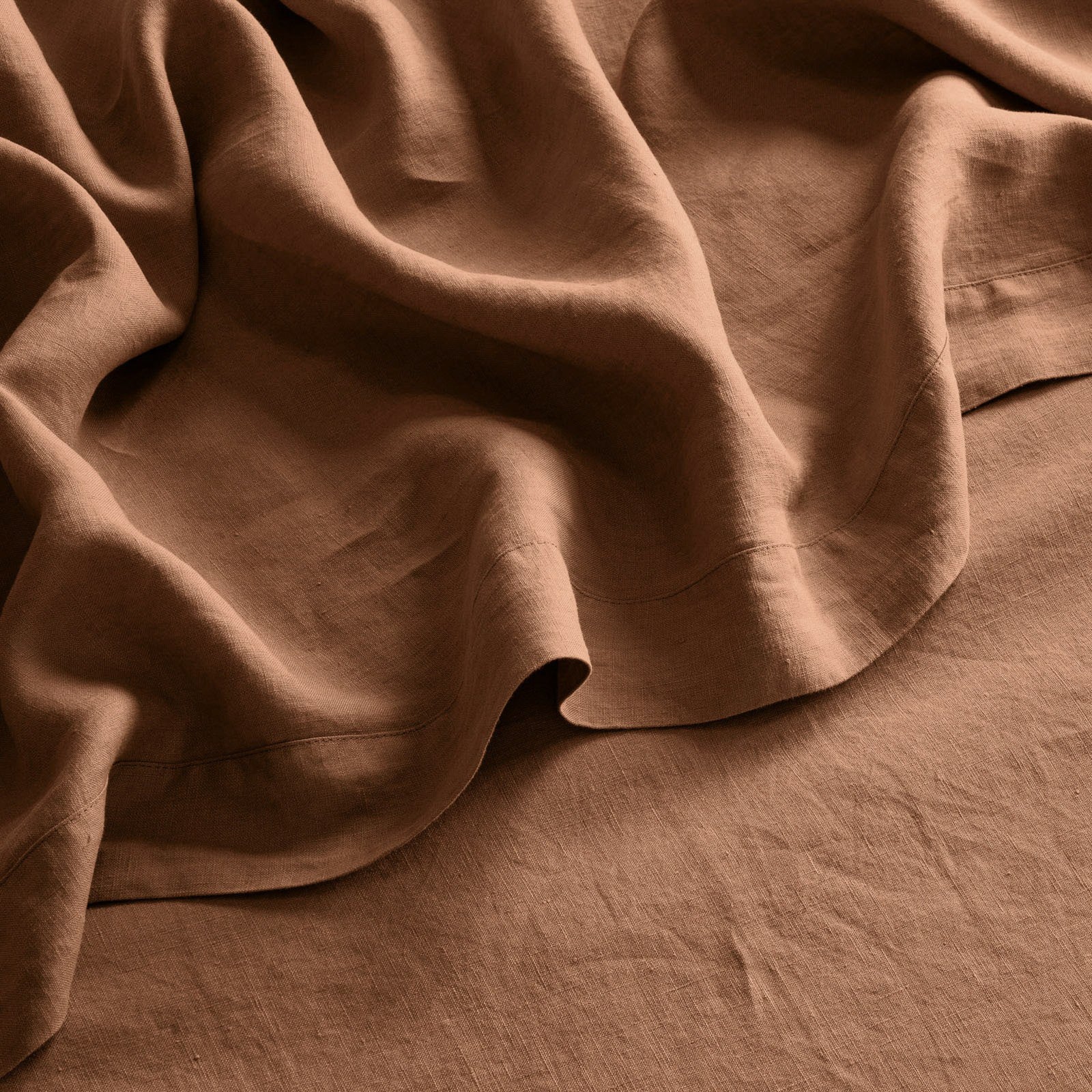 French Flax Linen Sheet Set in Hazelnut - Image 8