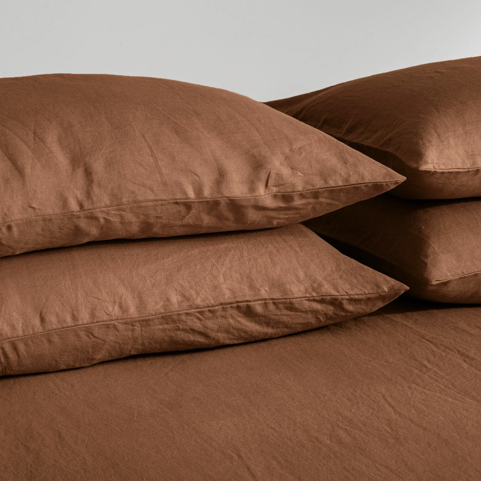 French Flax Linen Sheet Set in Hazelnut - Image 9