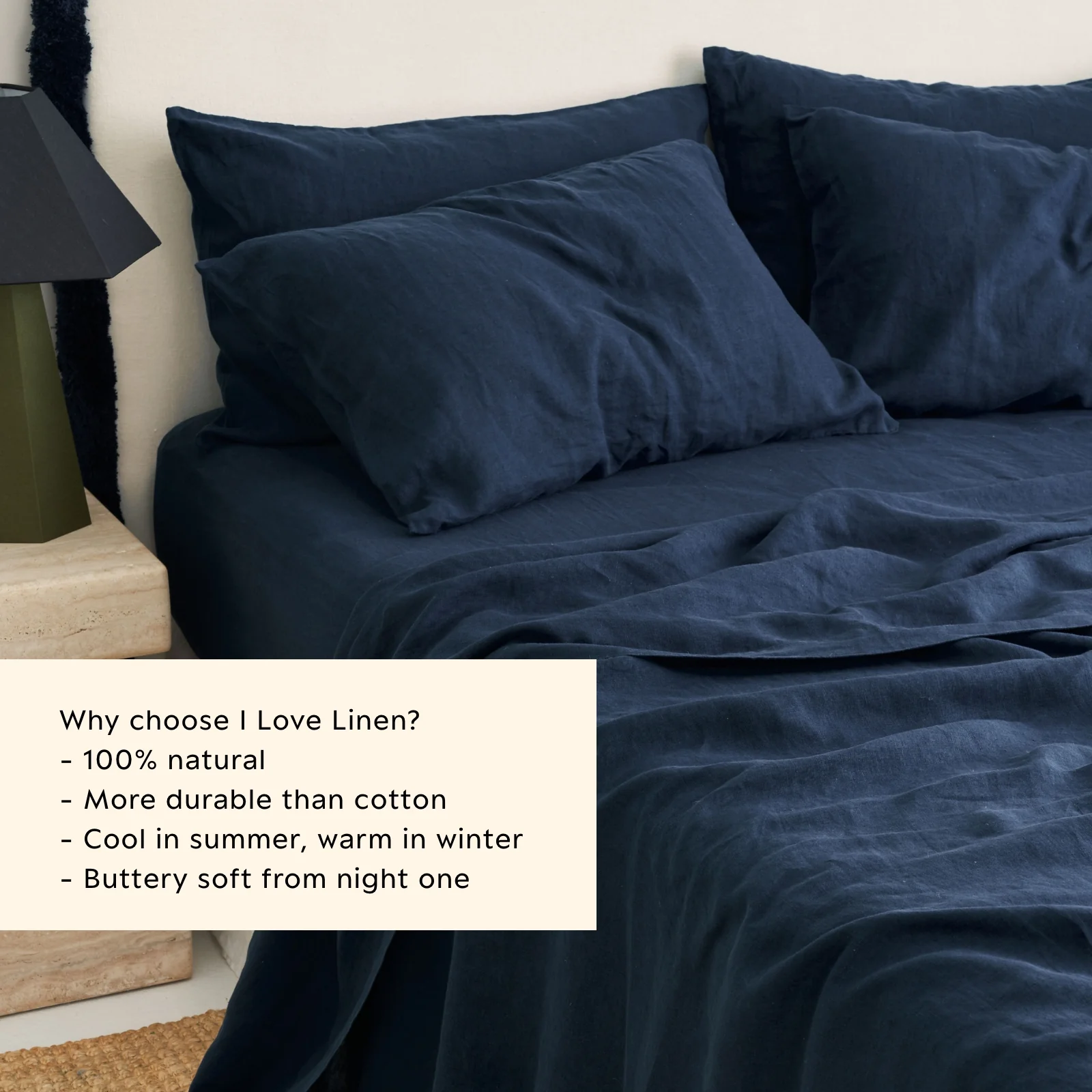 French Flax Linen Sheet Set in Indigo - Image 4