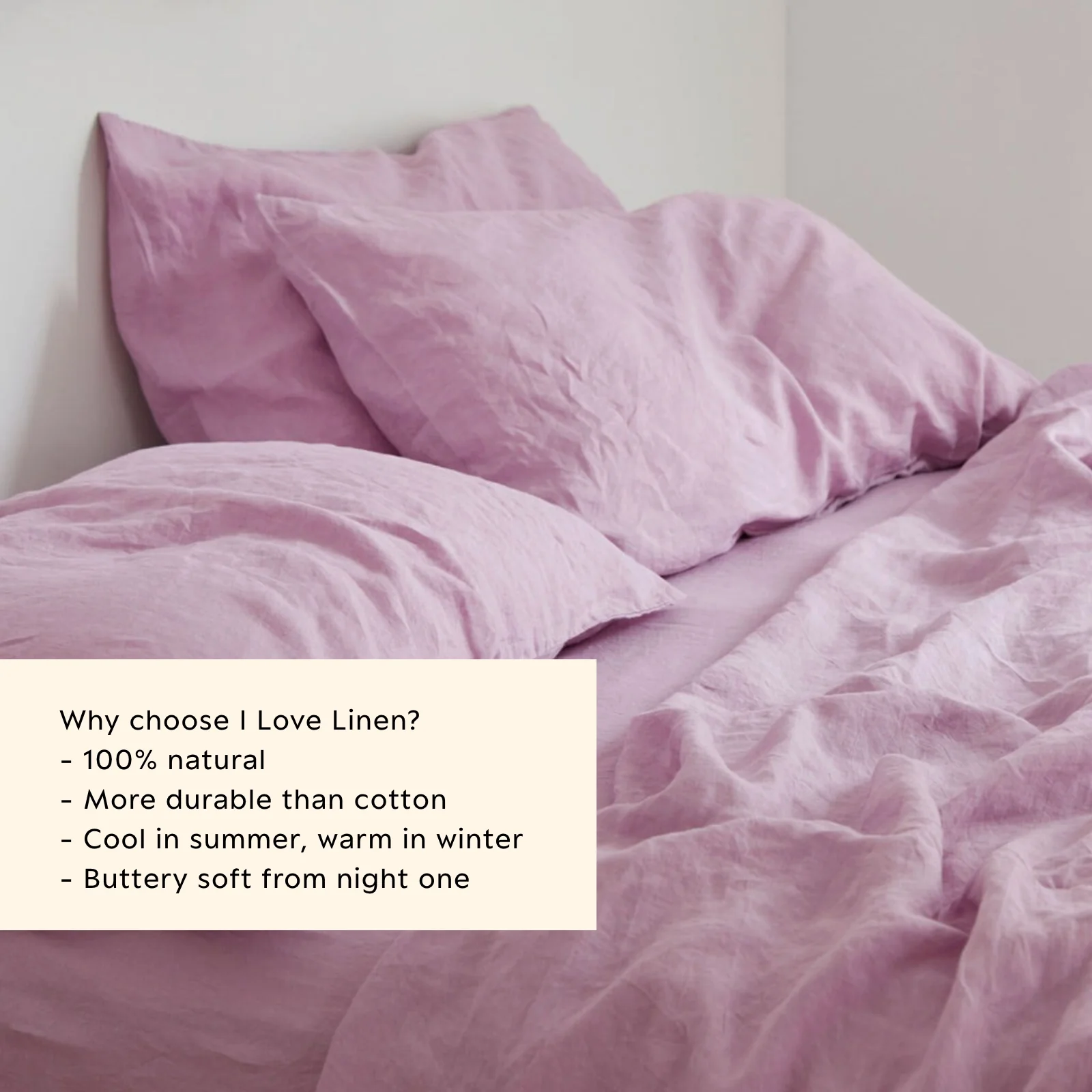 French Flax Linen Sheet Set in Lilac - Image 7