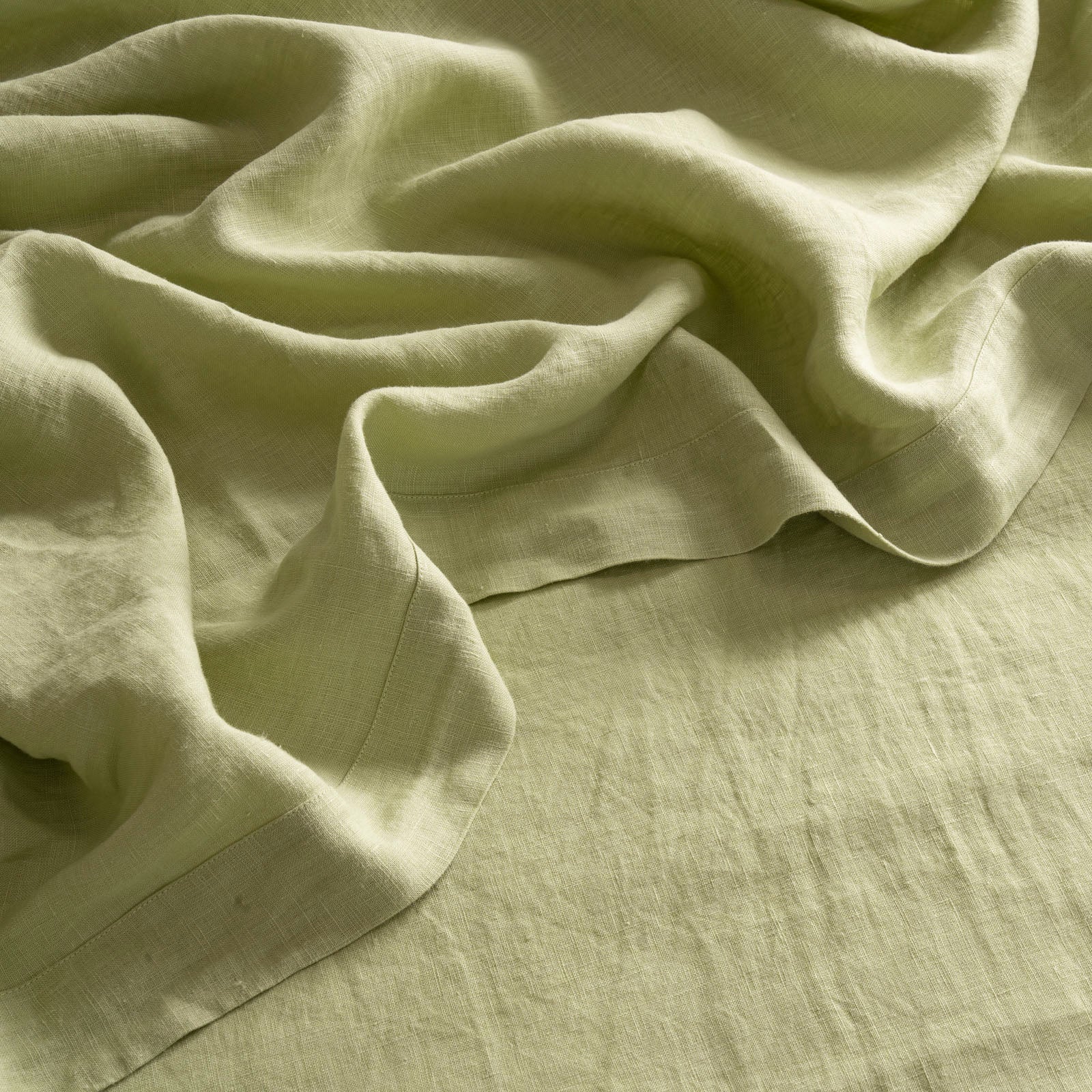 French Flax Linen Sheet Set in Matcha - Image 11