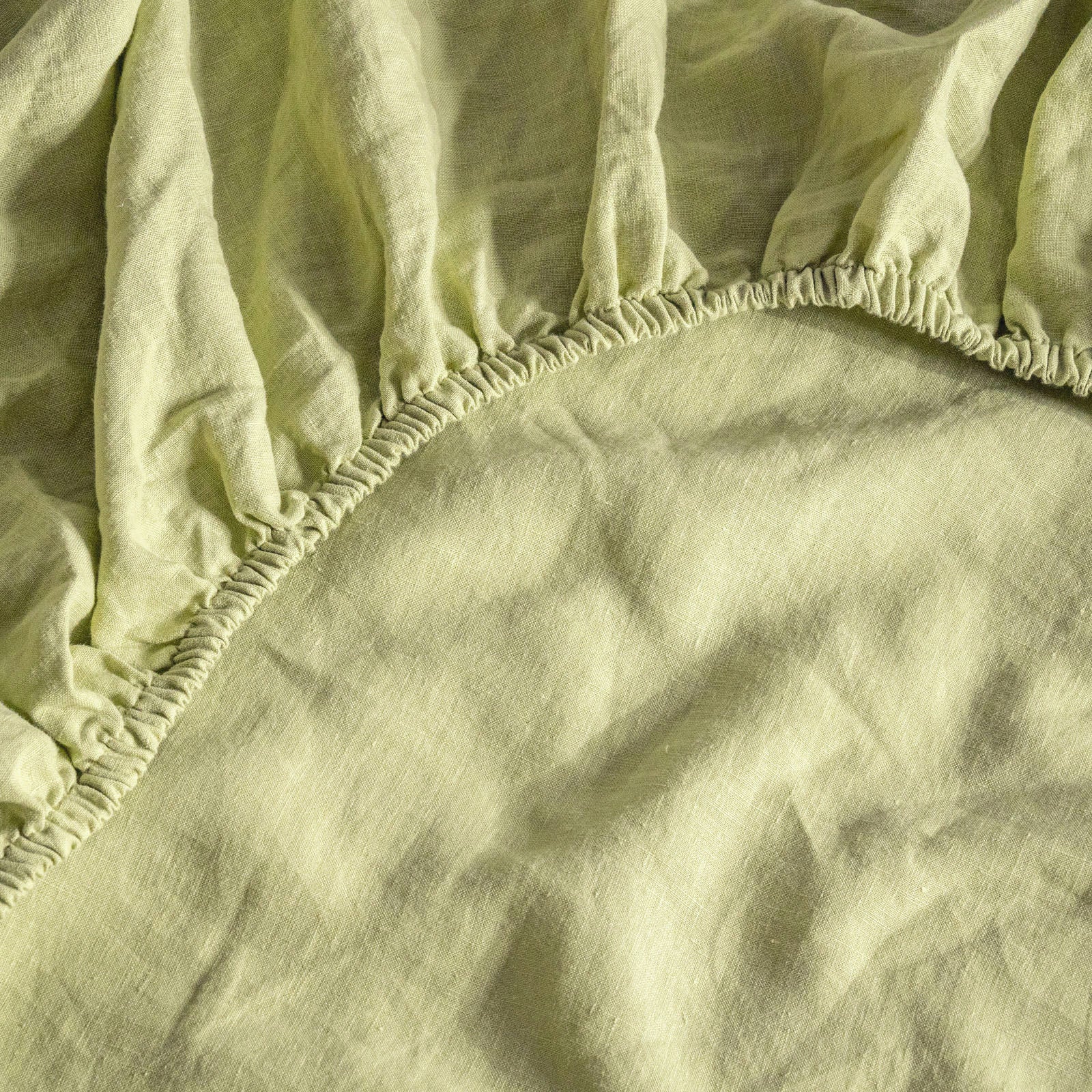 French Flax Linen Sheet Set in Matcha - Image 8