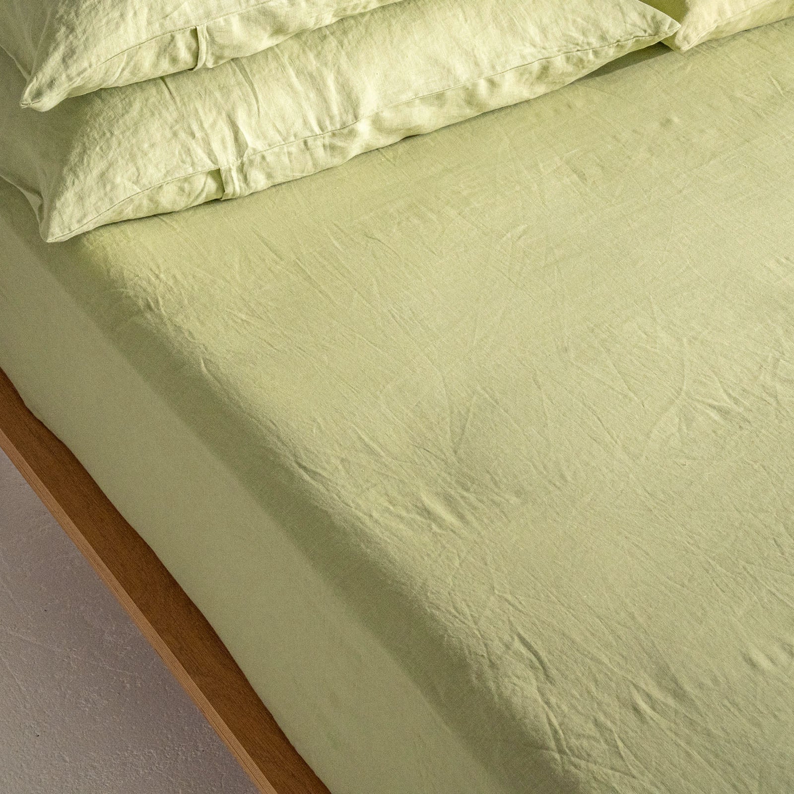 French Flax Linen Sheet Set in Matcha - Image 9