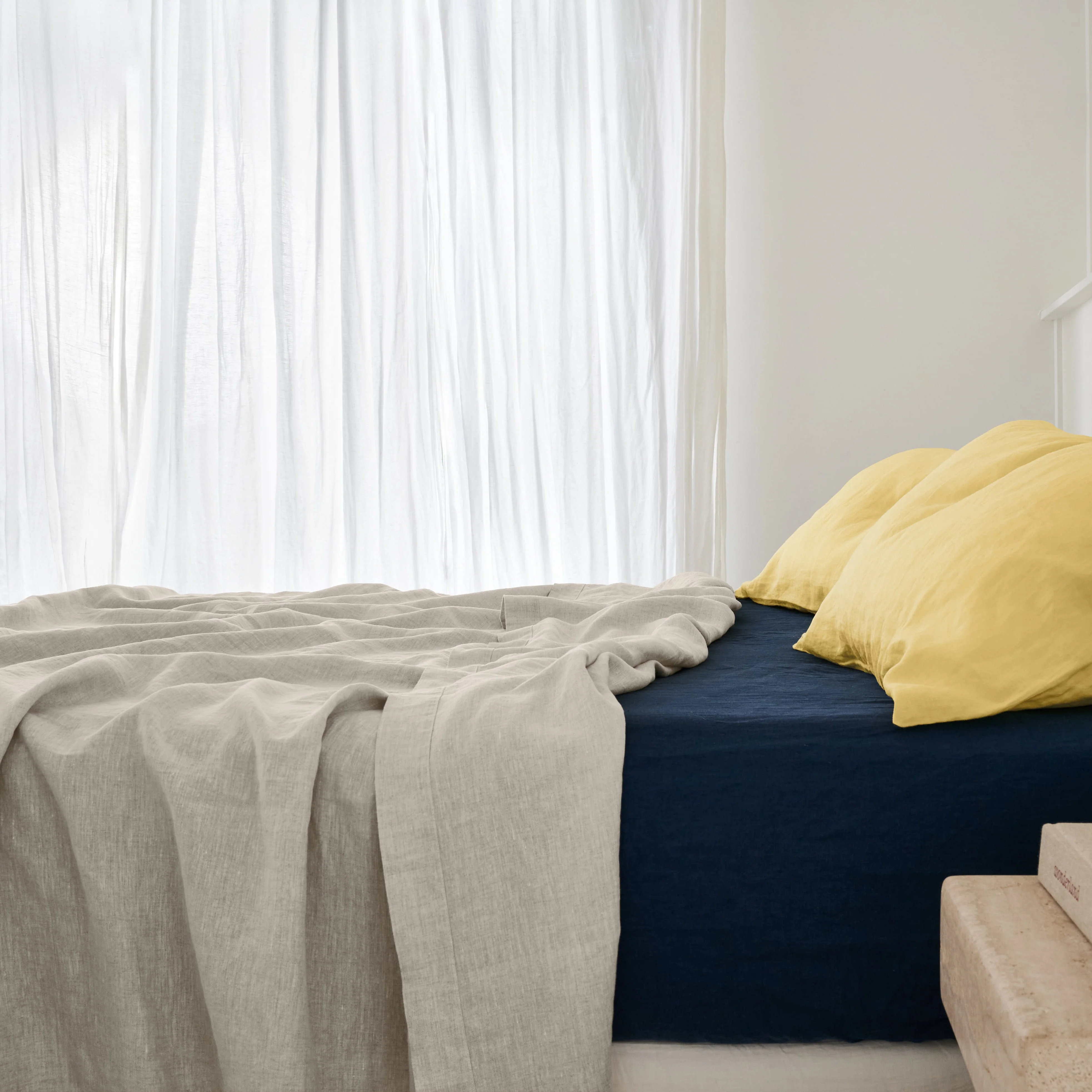 French Flax Linen Flat Sheet in Natural - Image 9