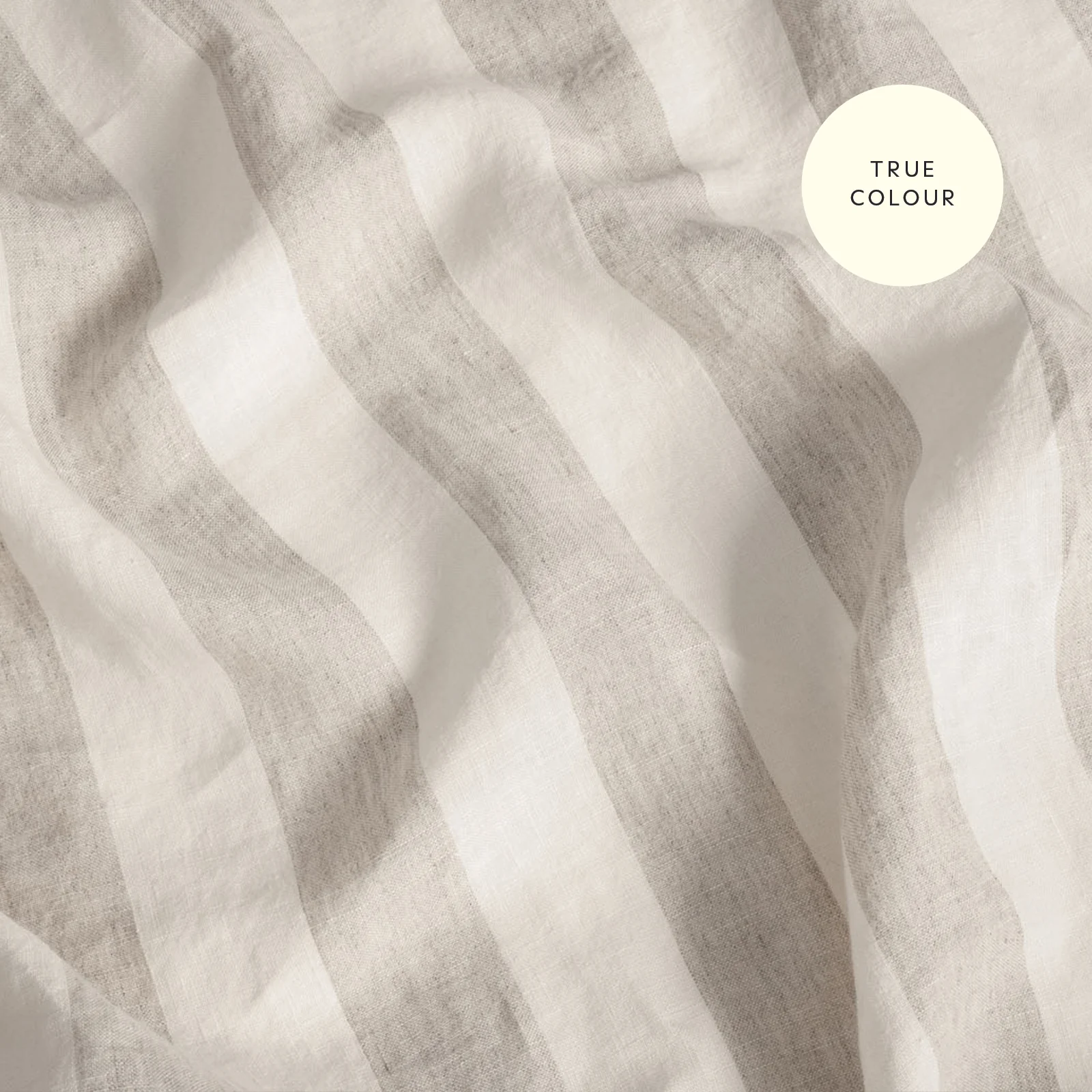 French Flax Linen Sheet Set in Natural Thick Stripe - Image 10