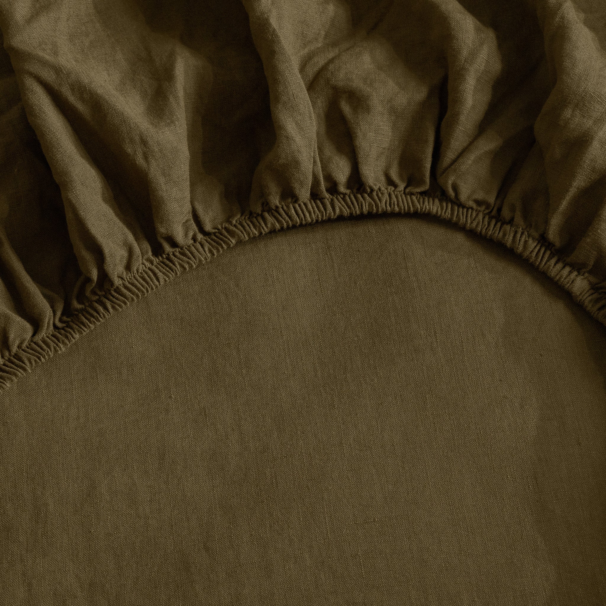 French Flax Linen Sheet Set in Olive - Image 10