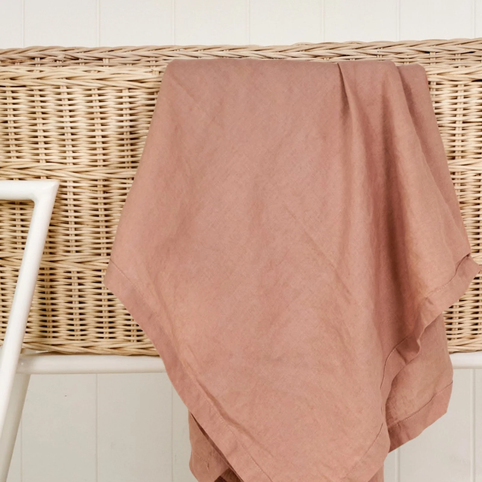 French Flax Linen Swaddle in Clay - Image 3
