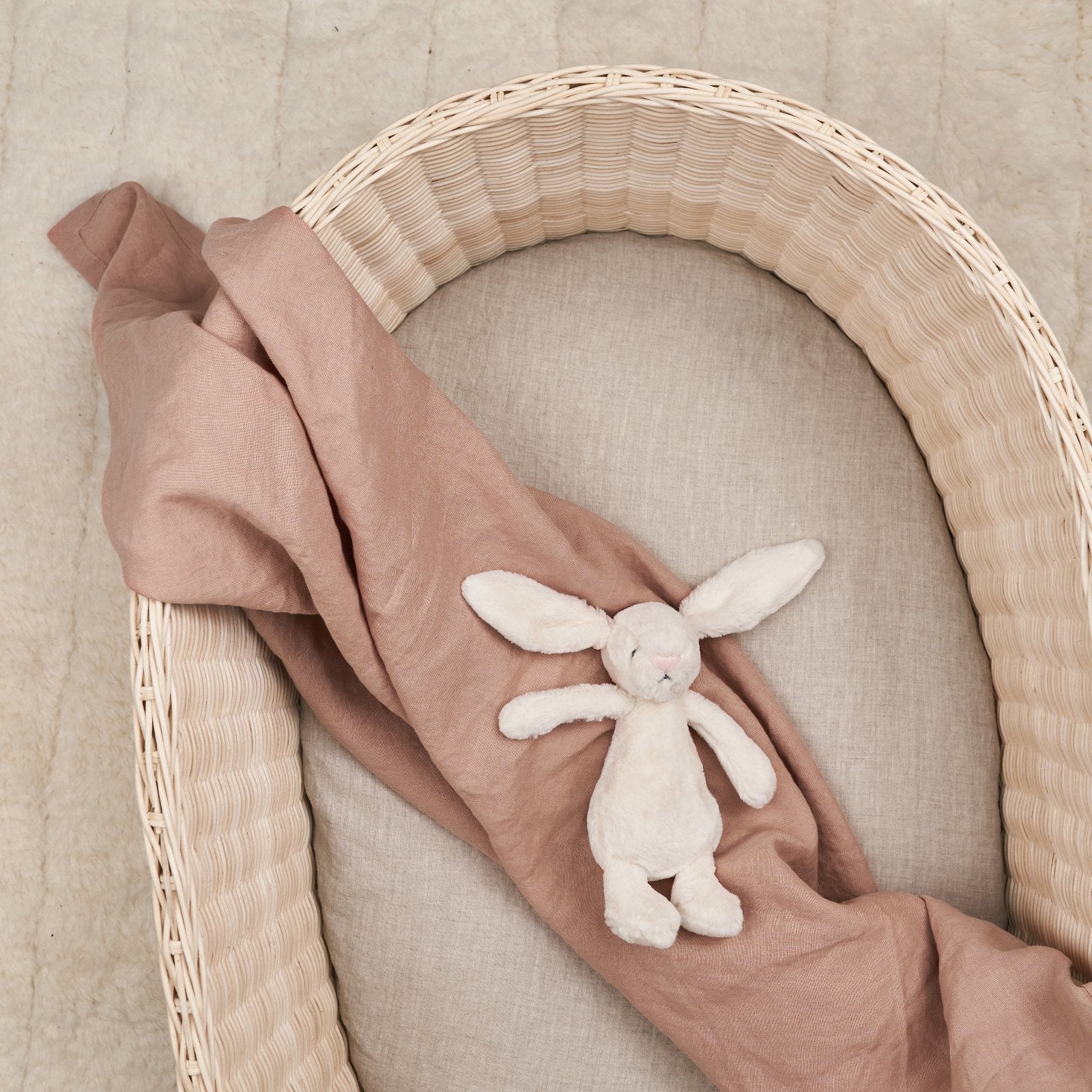 French Flax Linen Swaddle in Clay - Image 4