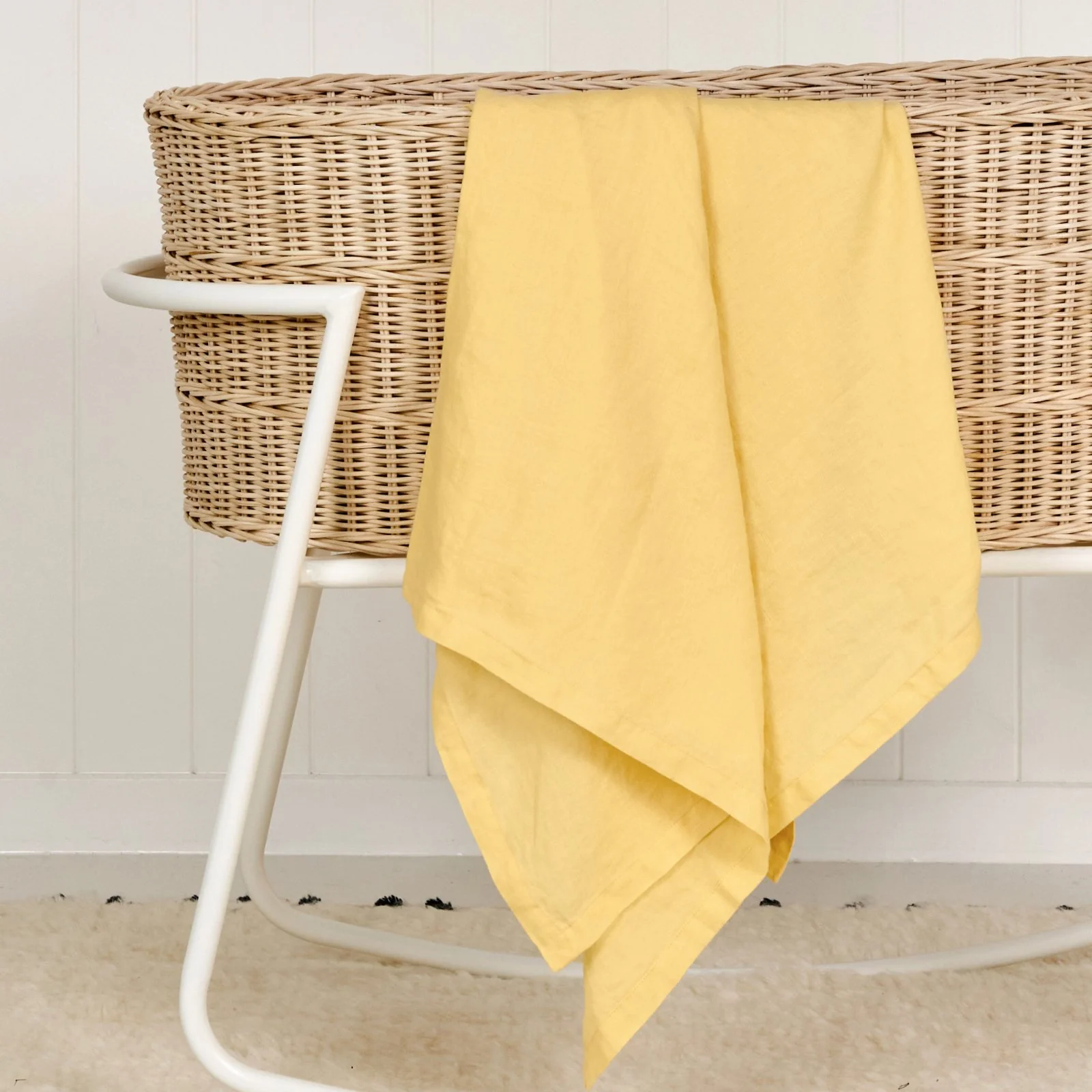 French Flax Linen Swaddle in Daisy - Image 2