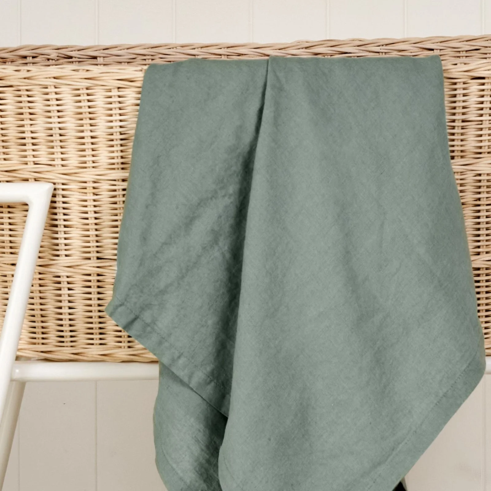 French Flax Linen Swaddle in Sage - Image 3