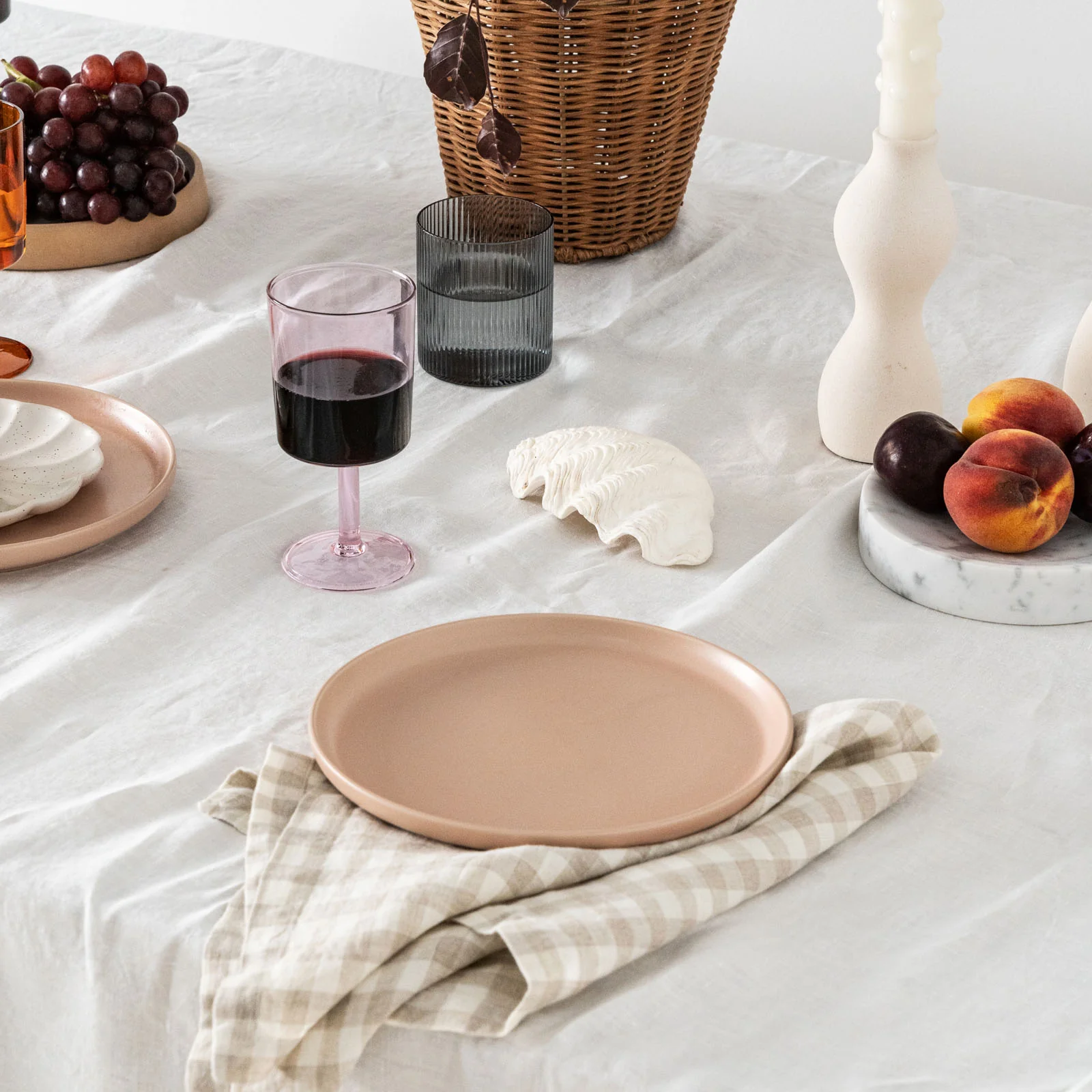 French Flax Linen Table Cloth in White - Image 7
