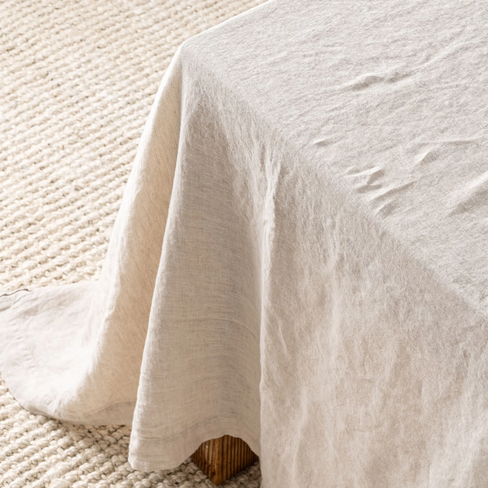 French Flax Linen Table Cloth in Natural - Image 8