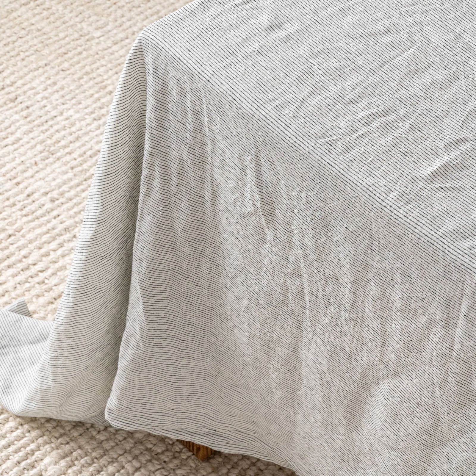 French Flax Linen Table Cloth in Pinstripe - Image 8